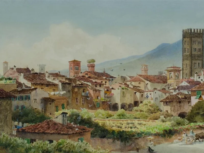 1862-William Wiehe Collins - Lucca vista dalle mura cittadine